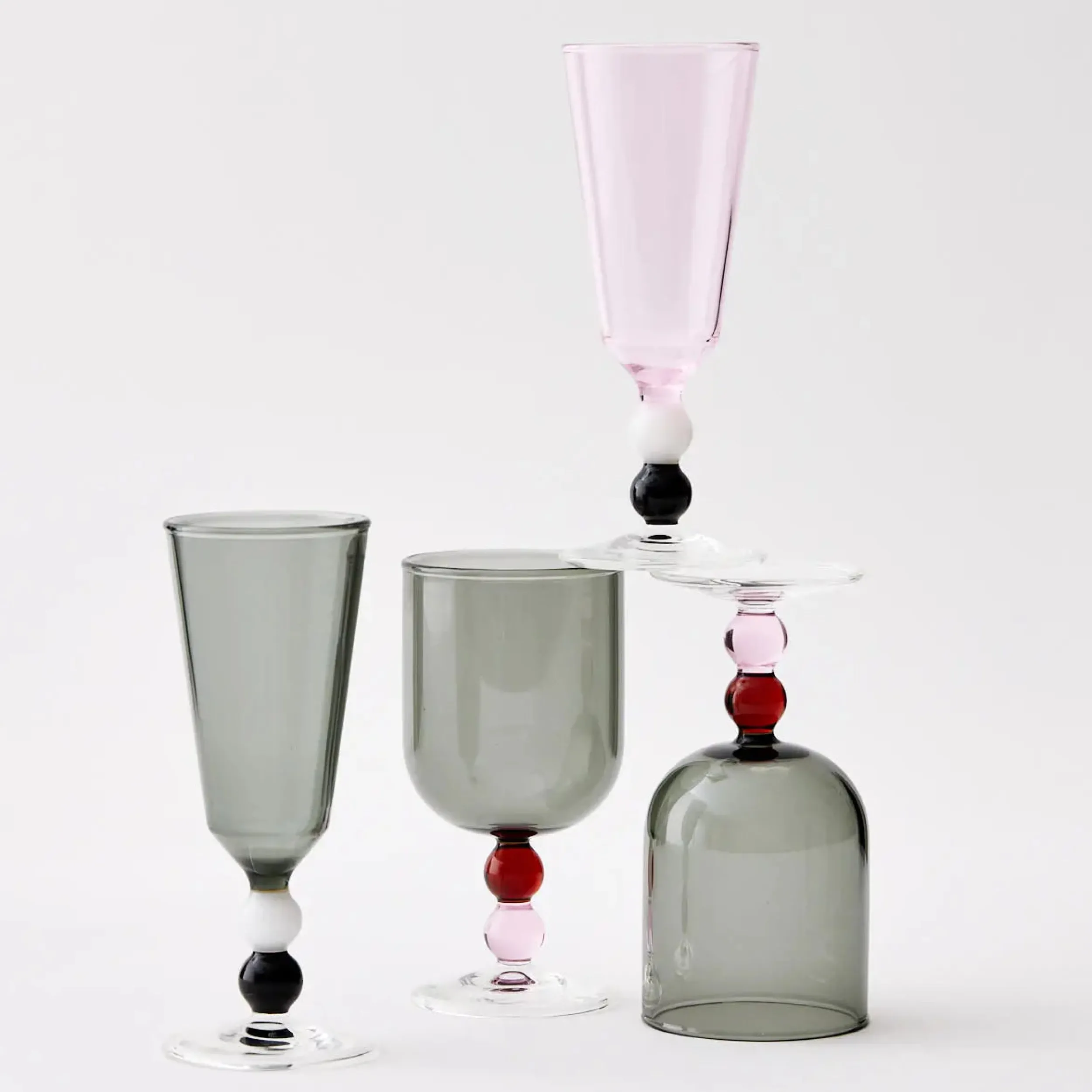 Allegra Wine Glass Duo Smoke | GigiandTom Cheap