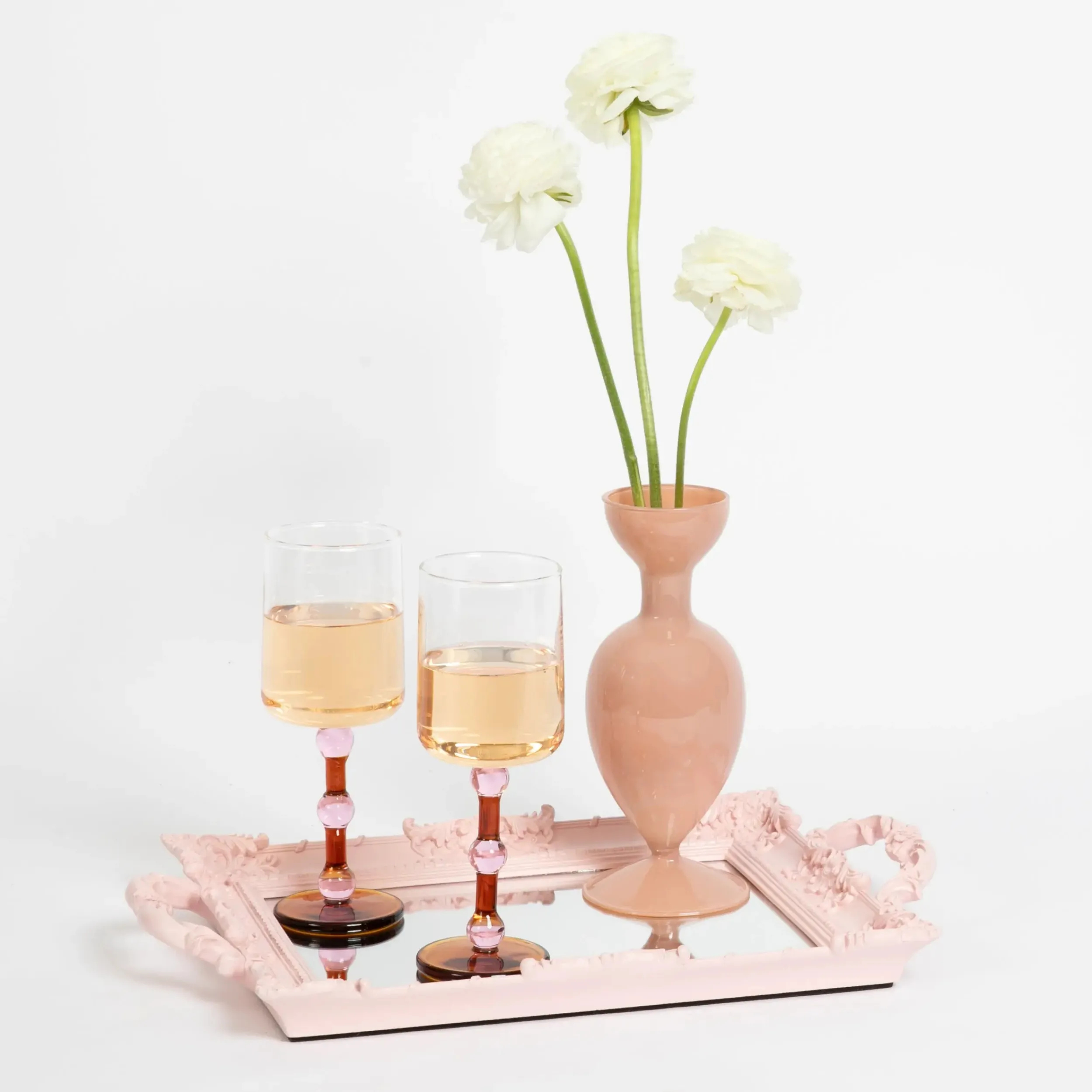 Aphrodite Milk Glass Vase Pink | GigiandTom Flash Sale