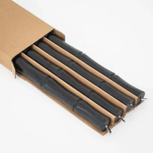 Bamboo Taper Candle 4 Pack Black | GigiandTom New