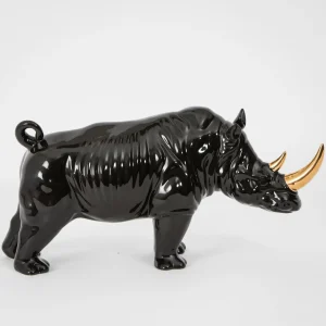 Black Rhino Ceramic Sculpture | GigiandTom Online