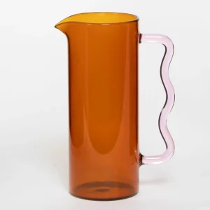 Boho Glass Drink Pitcher Amber/Pink | GigiandTom Store