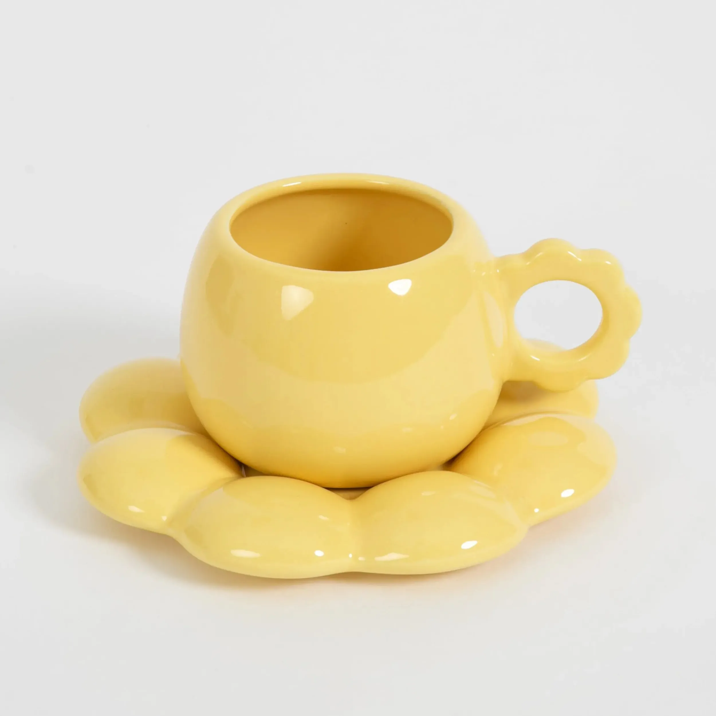 Botanica Ceramic Tea Cup & Saucer Yellow | GigiandTom Cheap