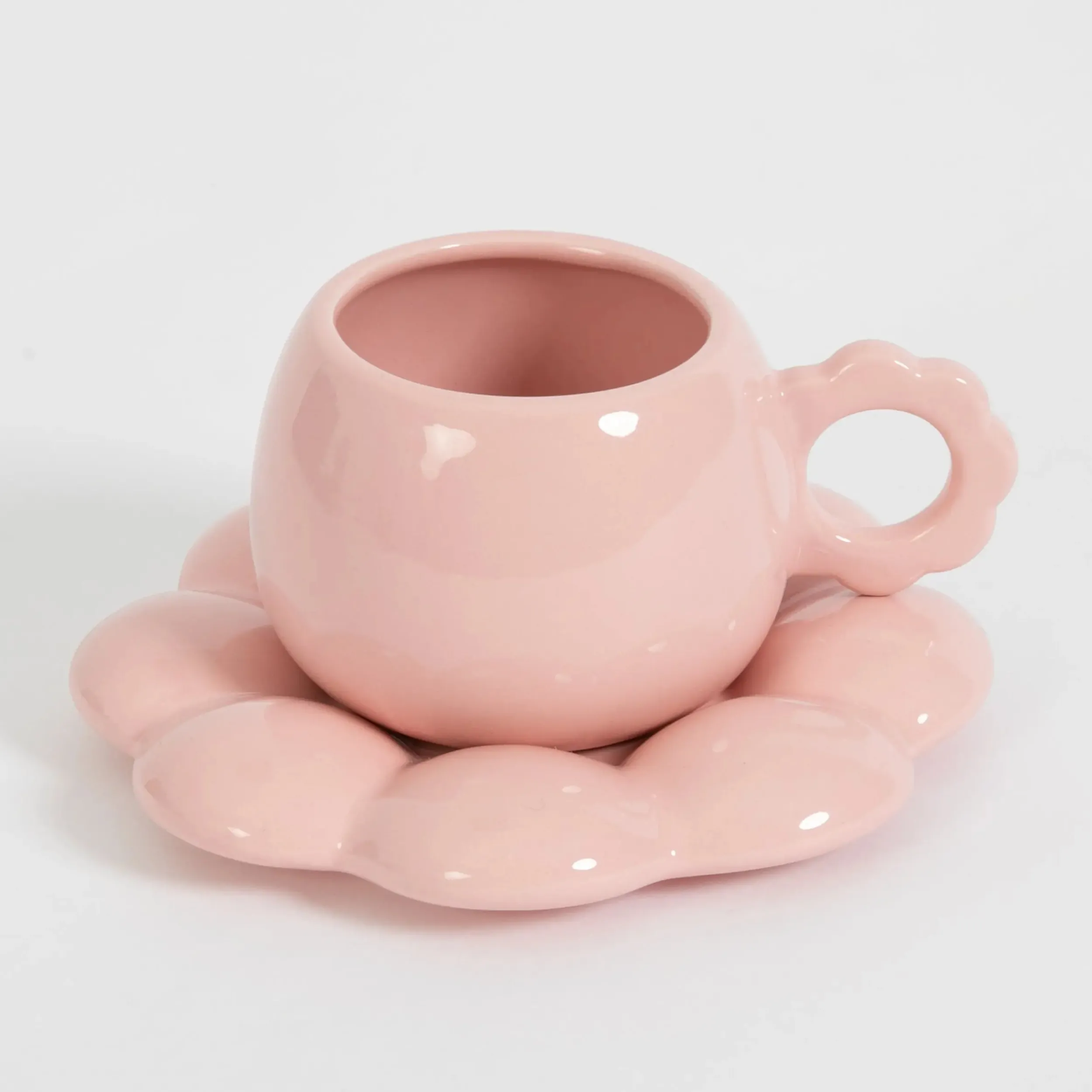 Botanica Ceramic Tea Cup & Saucer Pink | GigiandTom Hot