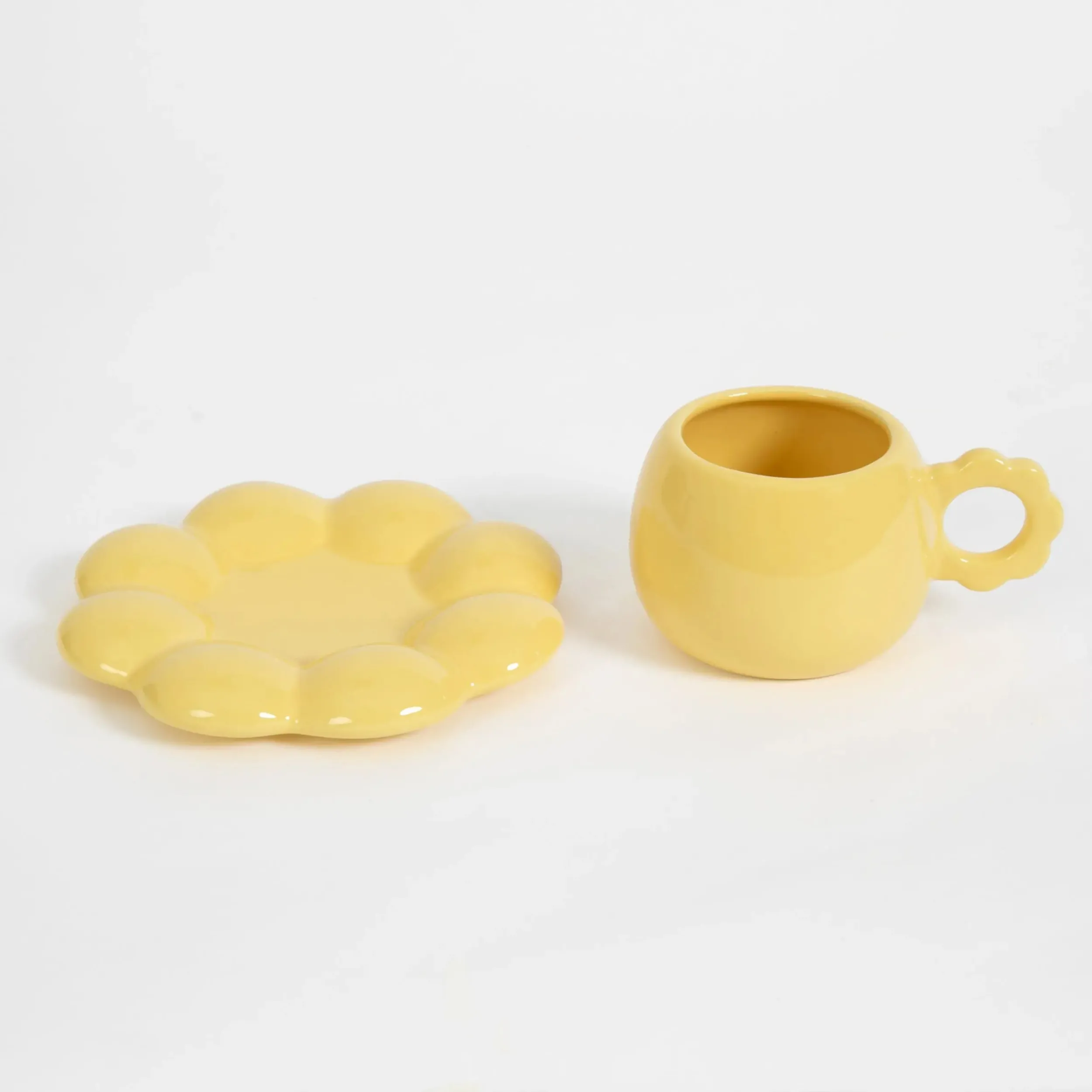 Botanica Ceramic Tea Cup & Saucer Yellow | GigiandTom Cheap