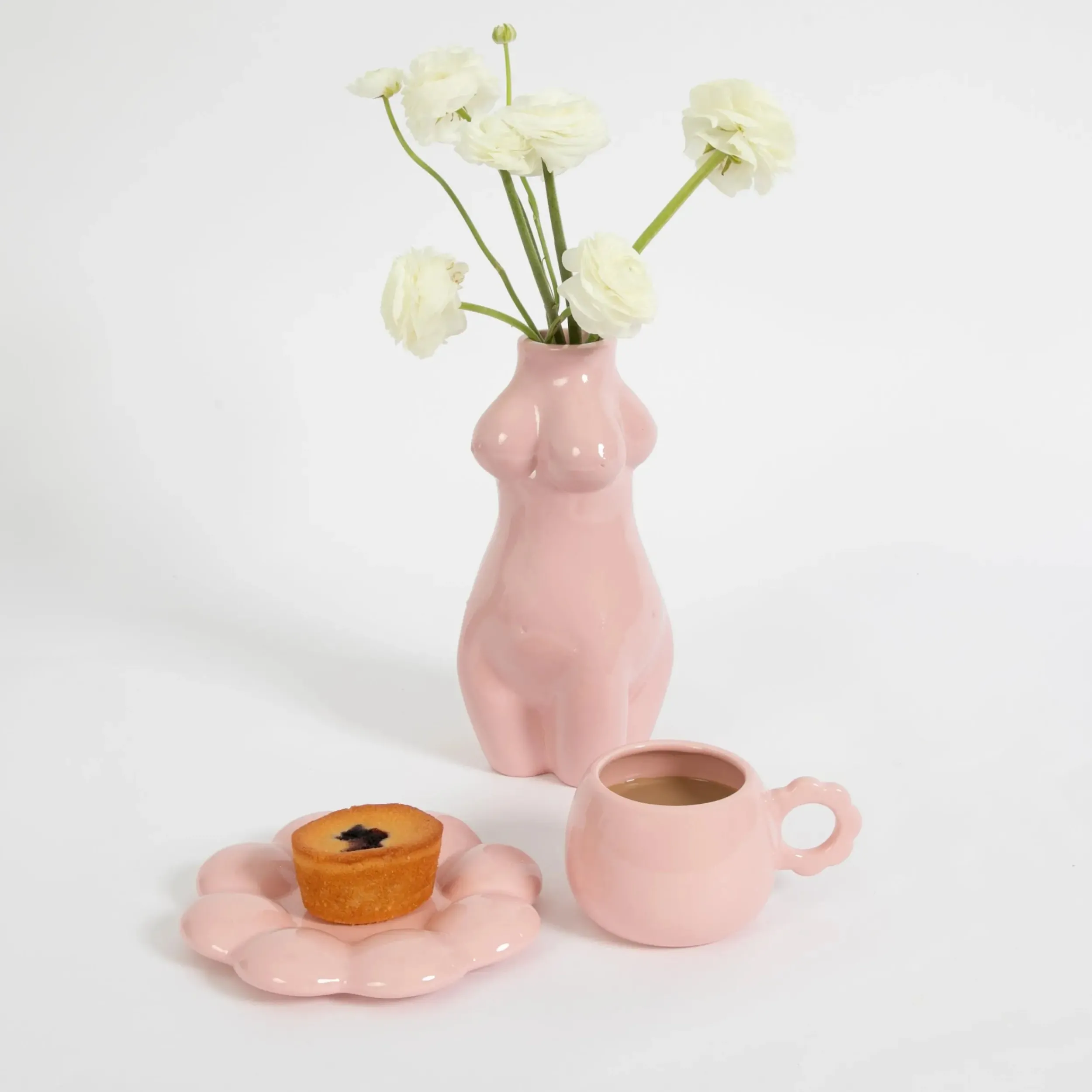 Botanica Ceramic Tea Cup & Saucer Pink | GigiandTom Hot