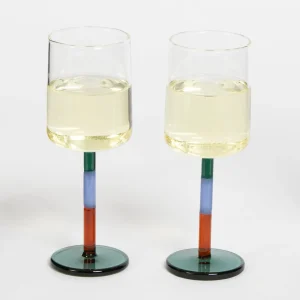 Byblos Wine Glass Set of 2 Blue/Amber | GigiandTom Best Sale