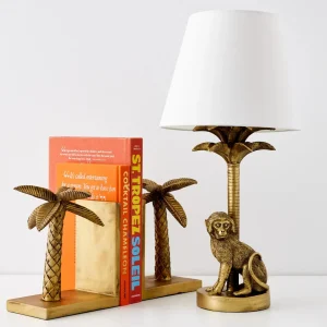 Charlie Chimp Resin Table Lamp Gold | GigiandTom New