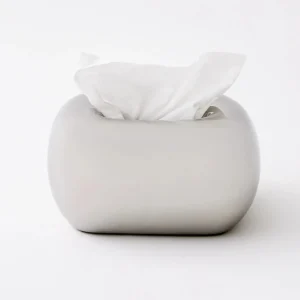 Chubby Ceramic Tissue Box Cover Chrome | GigiandTom New