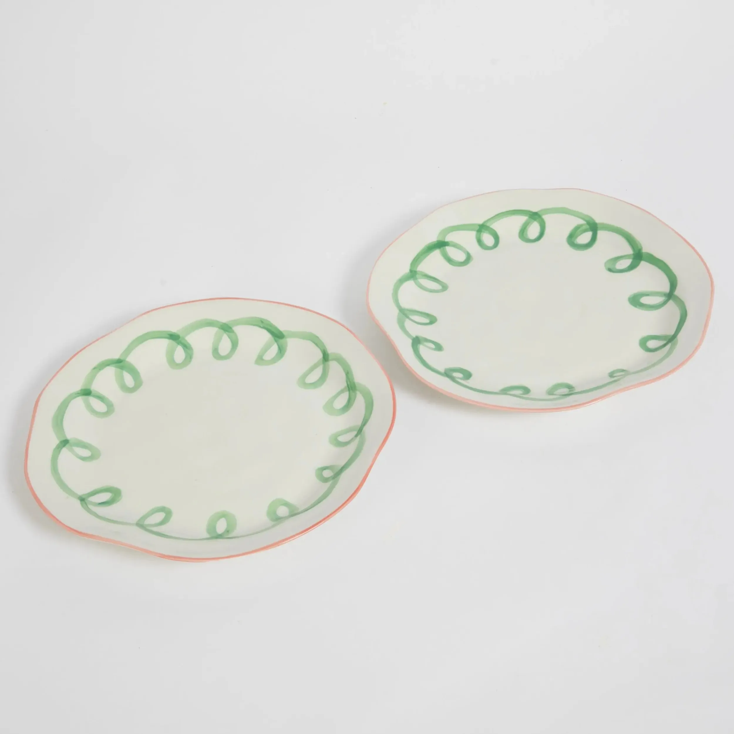 Curly Wurly Ceramic Dinner Plate Set of 2 Green | GigiandTom Best