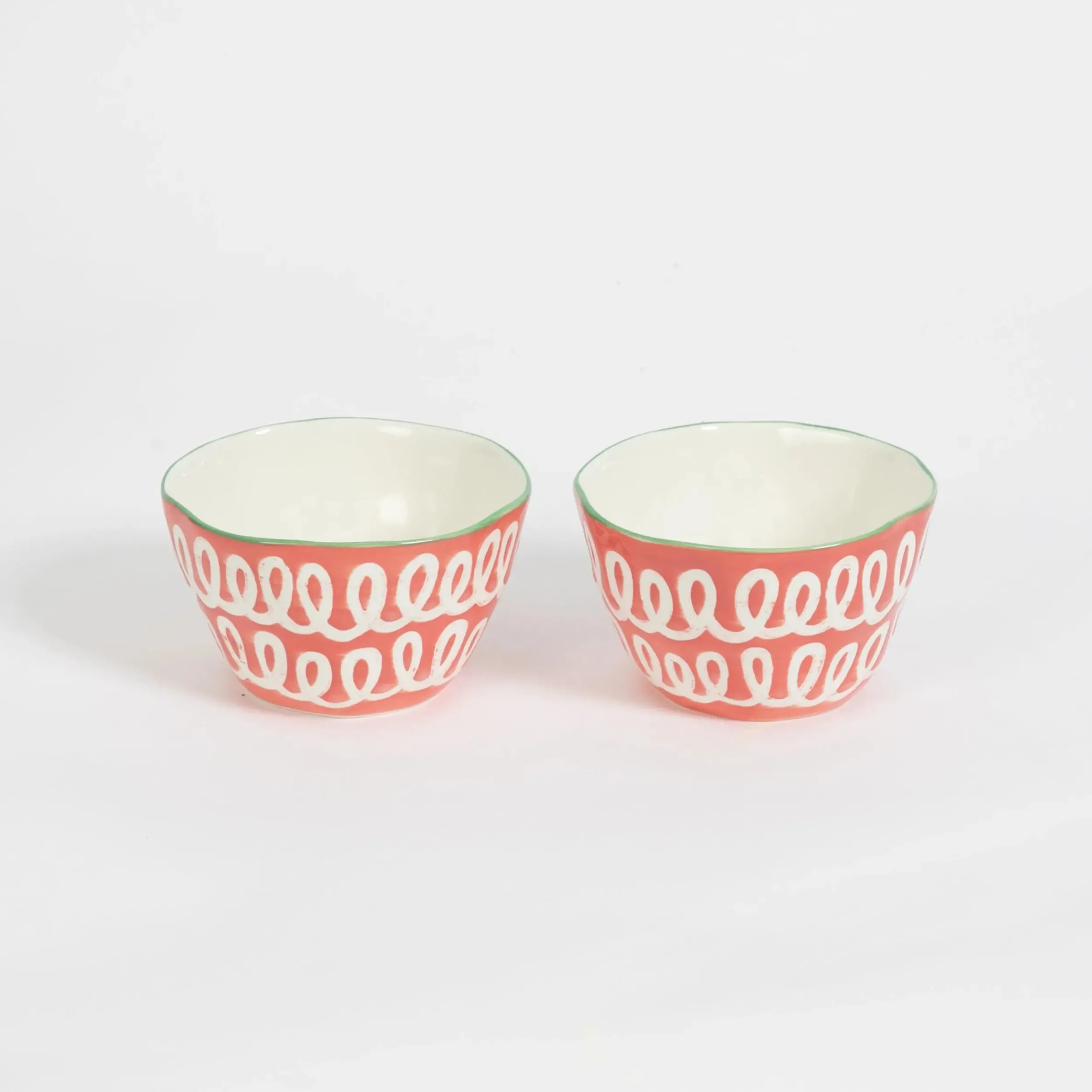 Curly Wurly Ceramic Side Bowl Set of 2 Pink | GigiandTom Online