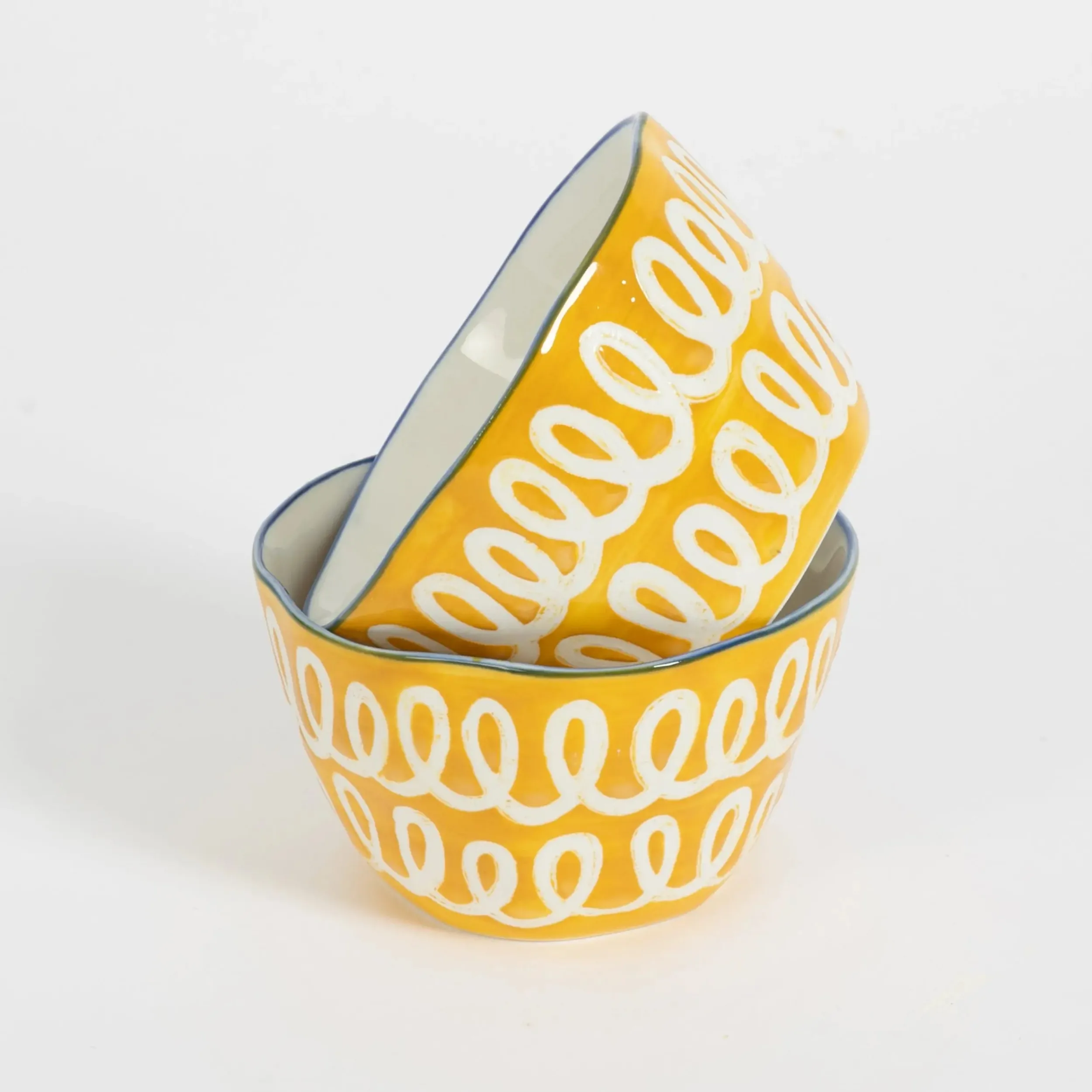 Curly Wurly Ceramic Side Bowl Set of 2 Yellow | GigiandTom Discount