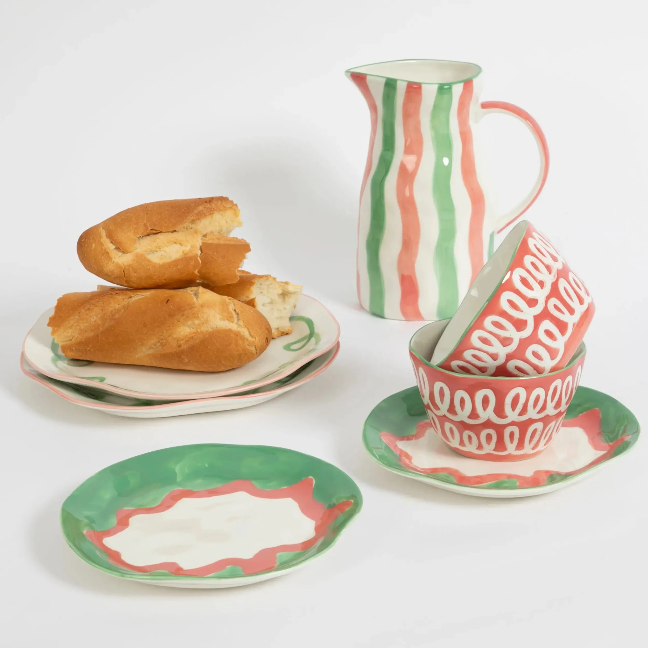 Curly Wurly Ceramic Side Bowl Set of 2 Pink | GigiandTom Online