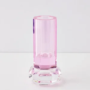 Cushion Crystal Cut Coloured Vase Pink | GigiandTom Best Sale