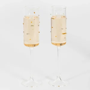 Dotted Champagne Cocktail Glass Clear Set | GigiandTom Clearance