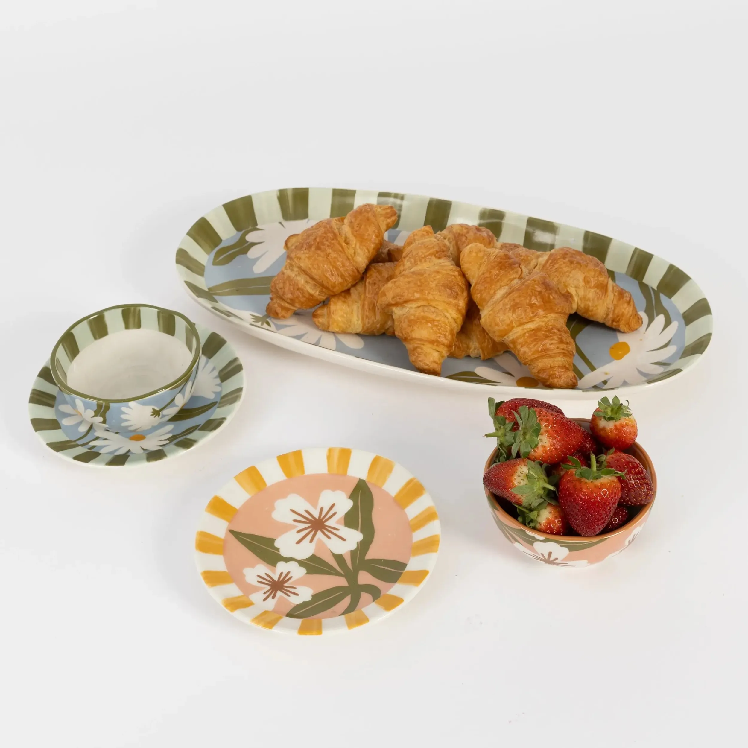 Fleur Ceramic Serving Tray | GigiandTom Cheap