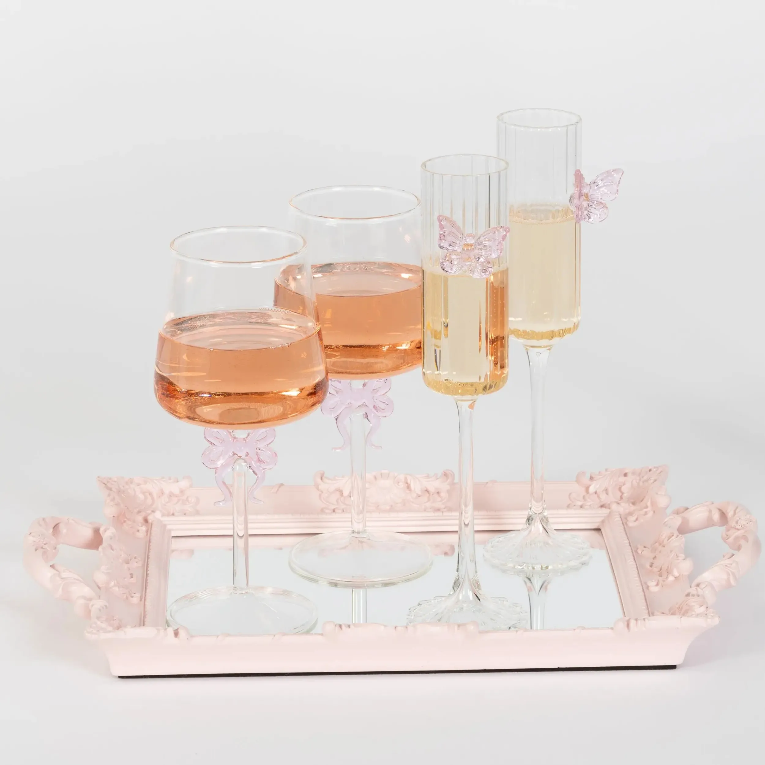 Flutterfly Champagne Cocktail Glass Clear Set | GigiandTom Store
