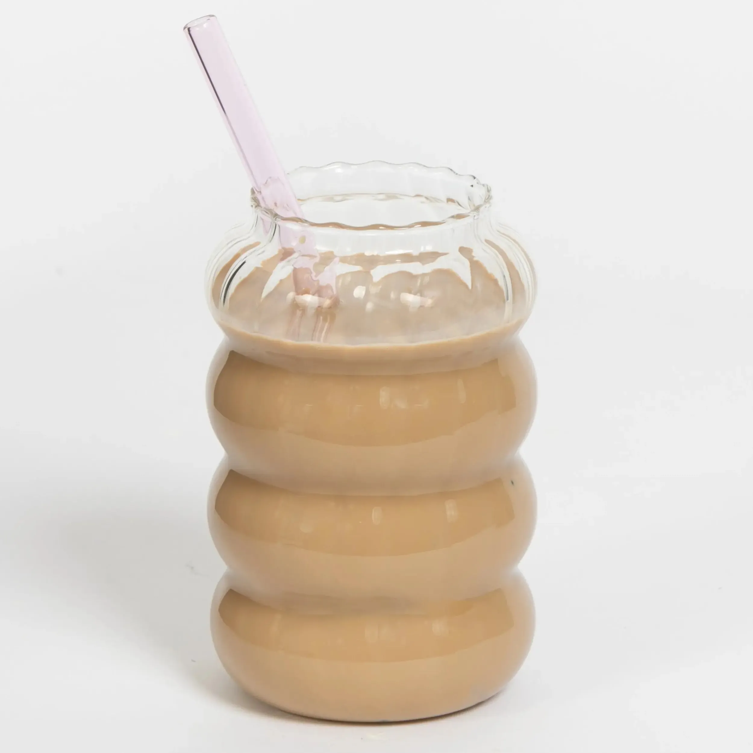 Frappe Ribbed Glass Tumbler Large | GigiandTom Cheap