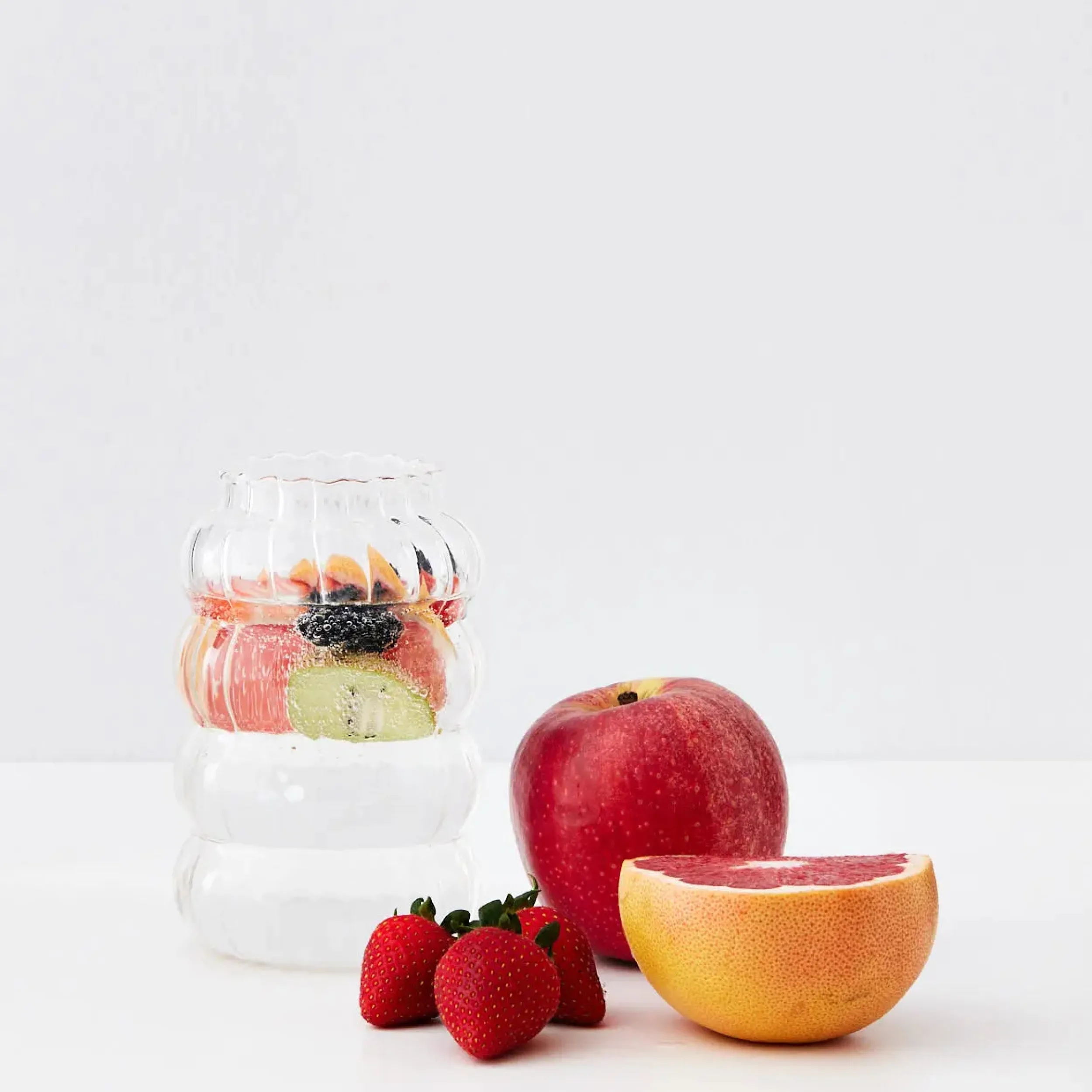 Frappe Ribbed Glass Tumbler Large | GigiandTom Cheap