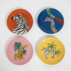 Jungle Rumble Assorted Ceramic Plate Set of 4 | GigiandTom Store
