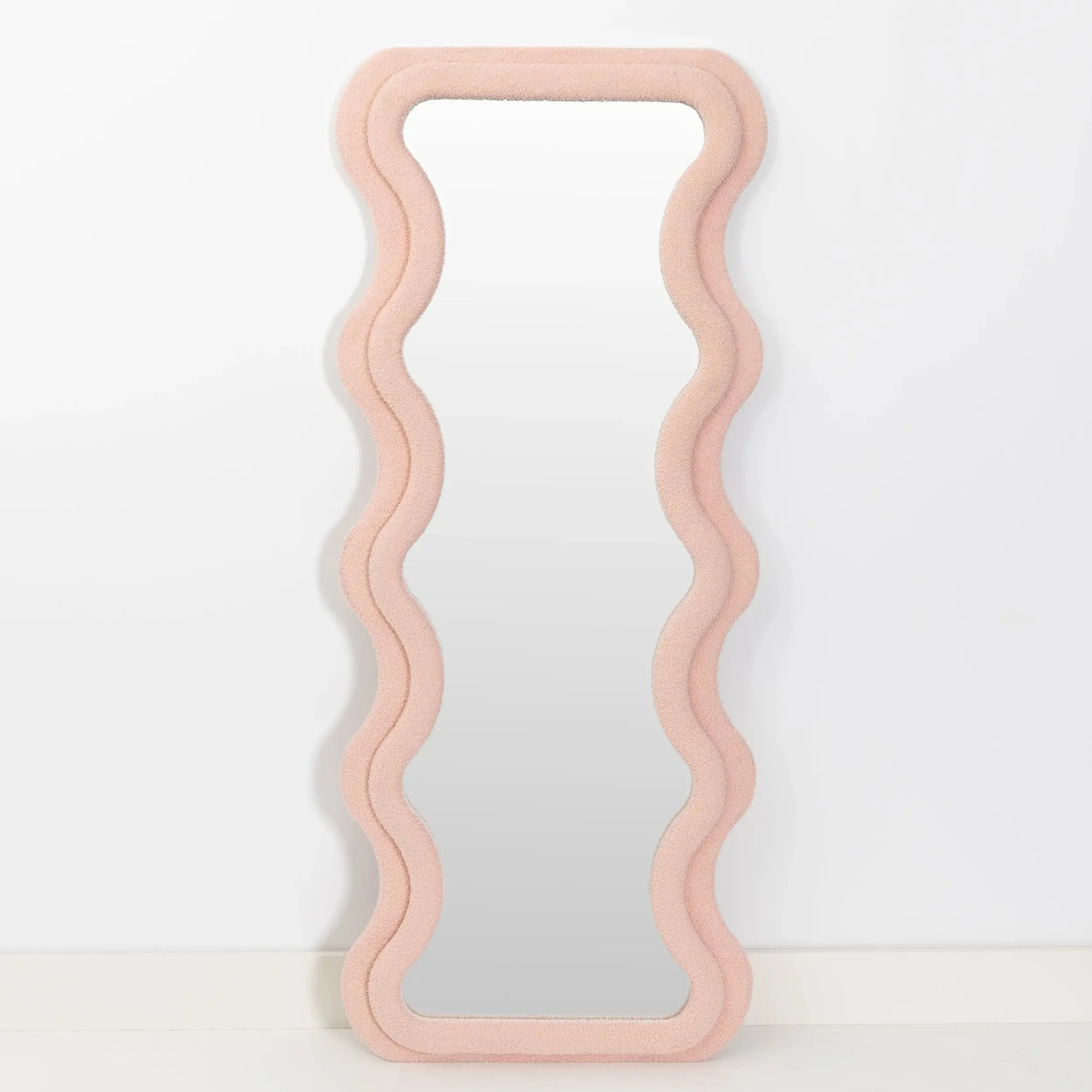Kinked Wavy Boucle Full Length Mirror Pink | GigiandTom Cheap