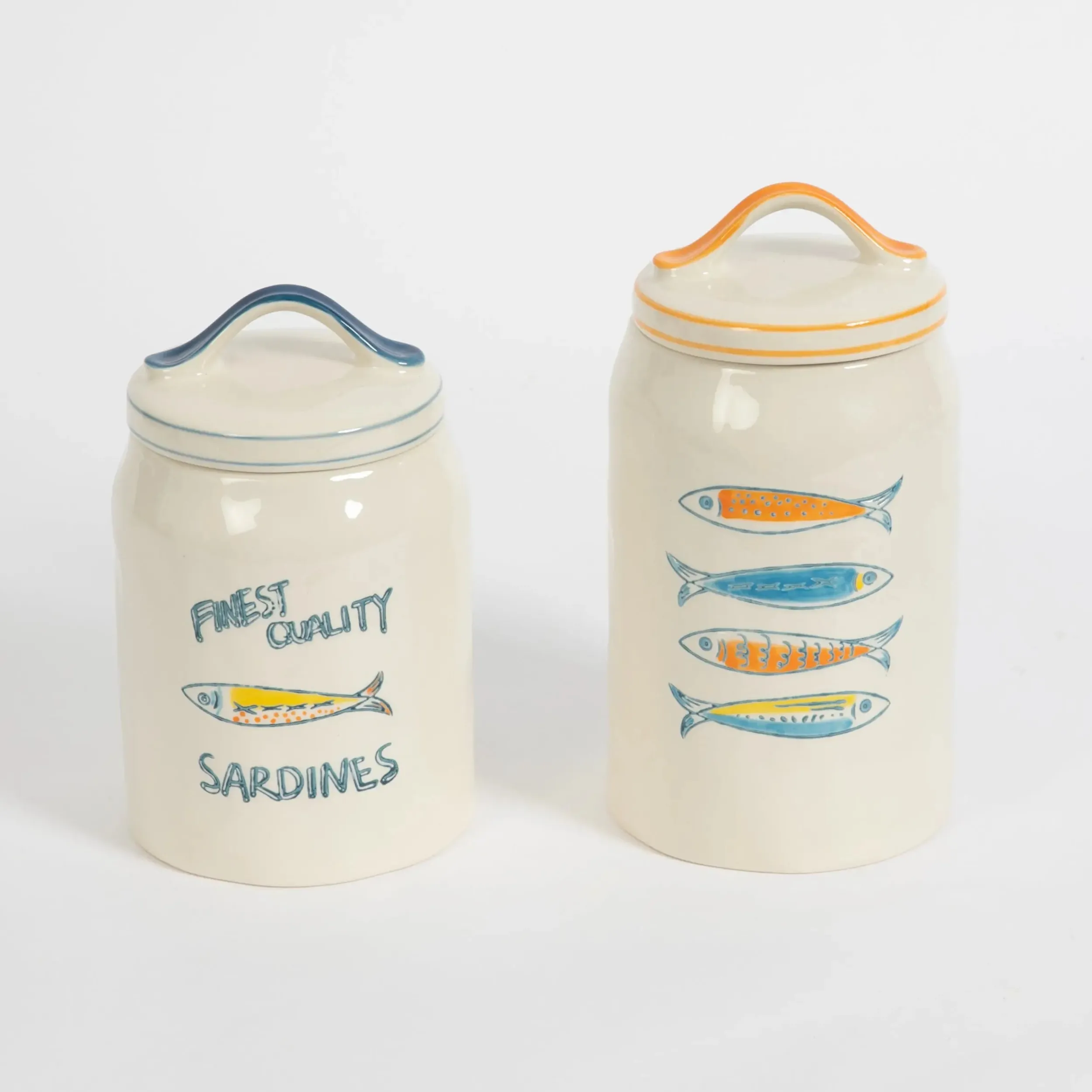 Les Sardines Ceramic Canister Tall | GigiandTom Clearance