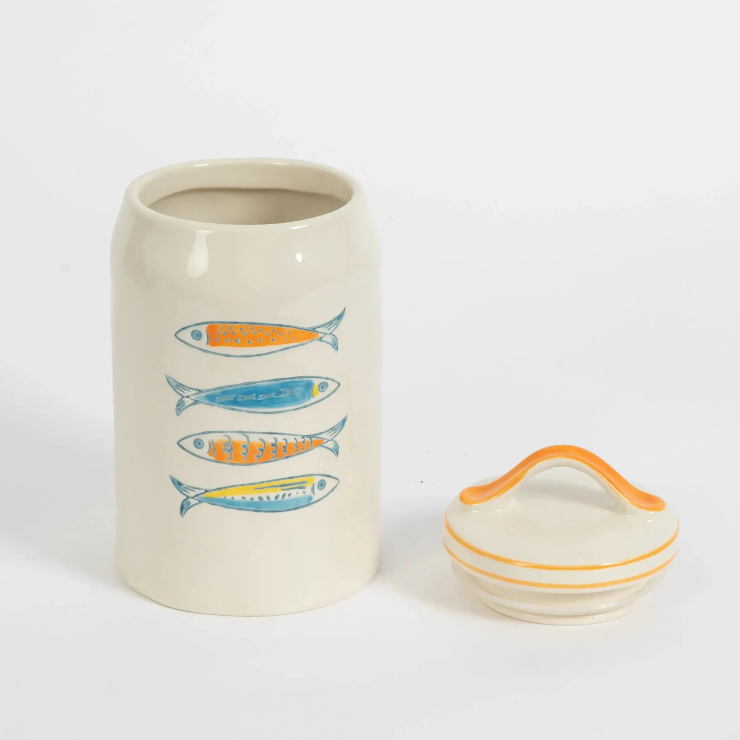 Les Sardines Ceramic Canister Tall | GigiandTom Clearance