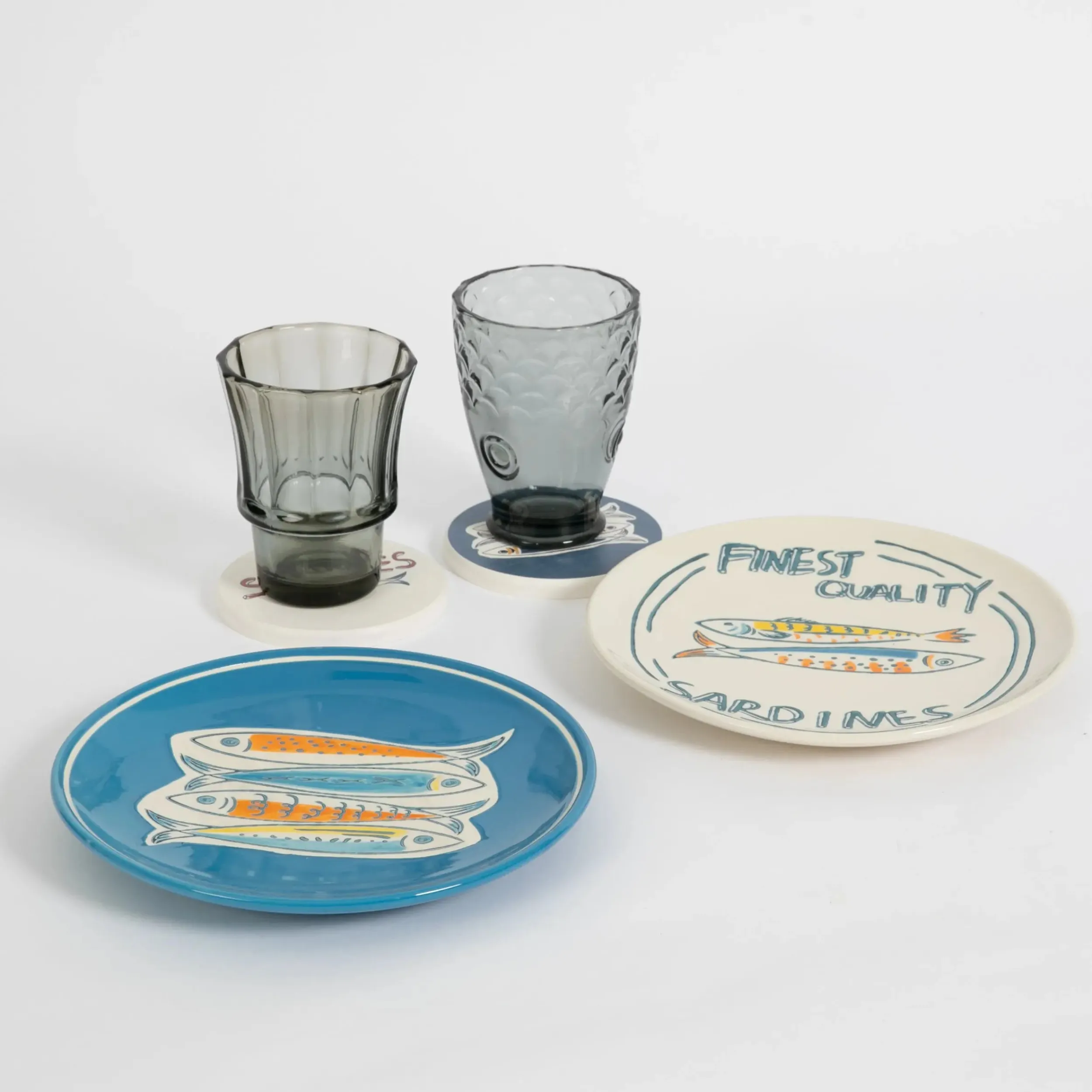 Les Sardines Ceramic Side Plate Set of 2 | GigiandTom Online