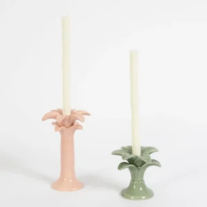 Palm Court Ceramic Candle Holder Set of 2 | GigiandTom Flash Sale
