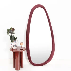 Pebble Velvet Full Length Mirror Oxblood | GigiandTom Store