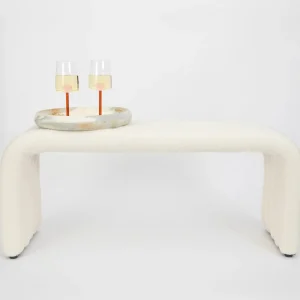 Pipe Dream Boucle Bench Seat White | GigiandTom Best Sale