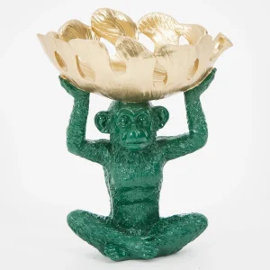 Playful Palm Monkey Resin Sculpture | GigiandTom Outlet