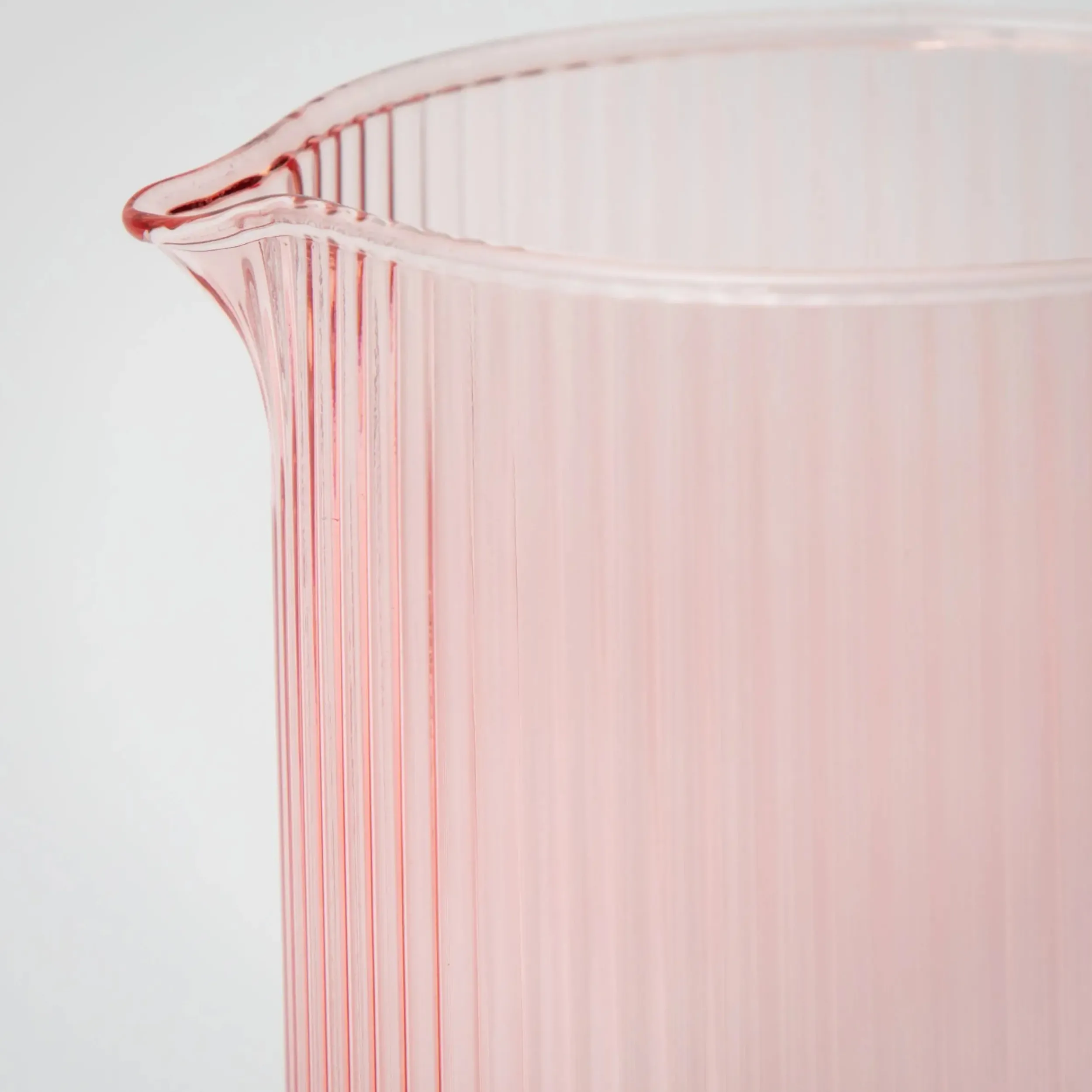 Pleat Glass Drink Pitcher Pink | GigiandTom New