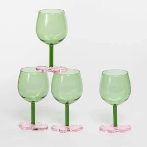 Puddle Shot Glass Set of 4 Green/Pink | GigiandTom Cheap