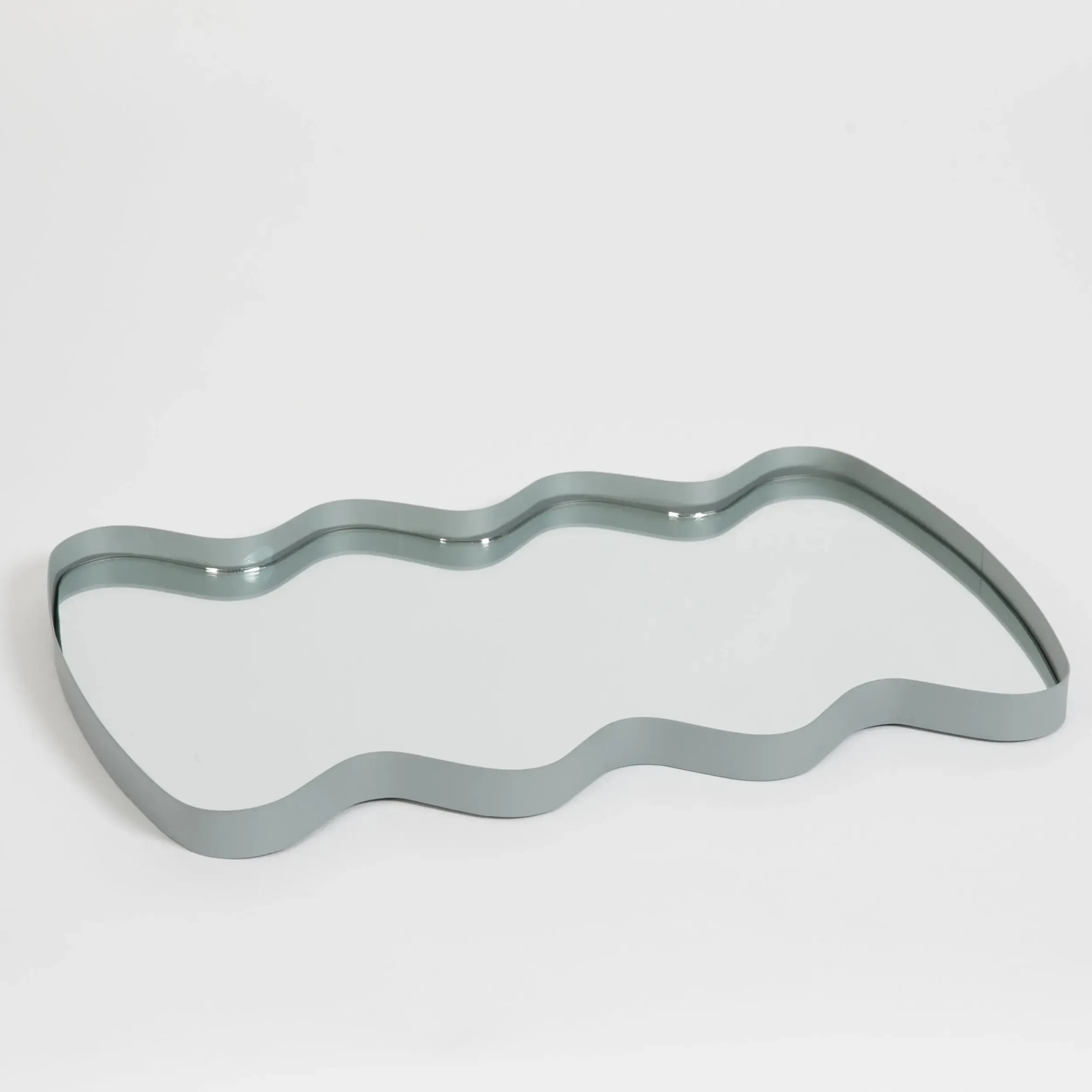 Ripples Mirrored Metal Decorative Tray Blue | GigiandTom Best Sale