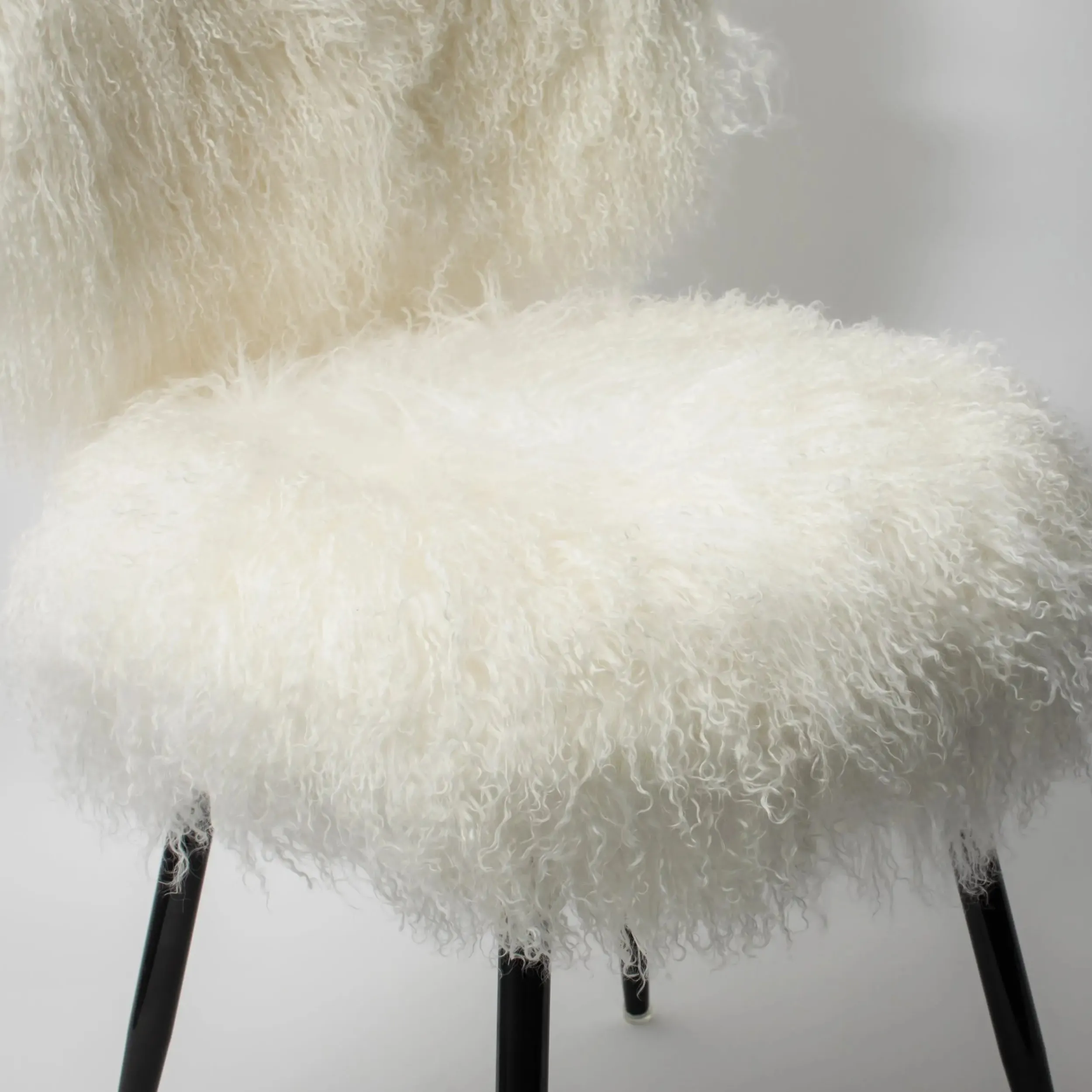 Shag Mohair Accent Chair Off White | GigiandTom Clearance