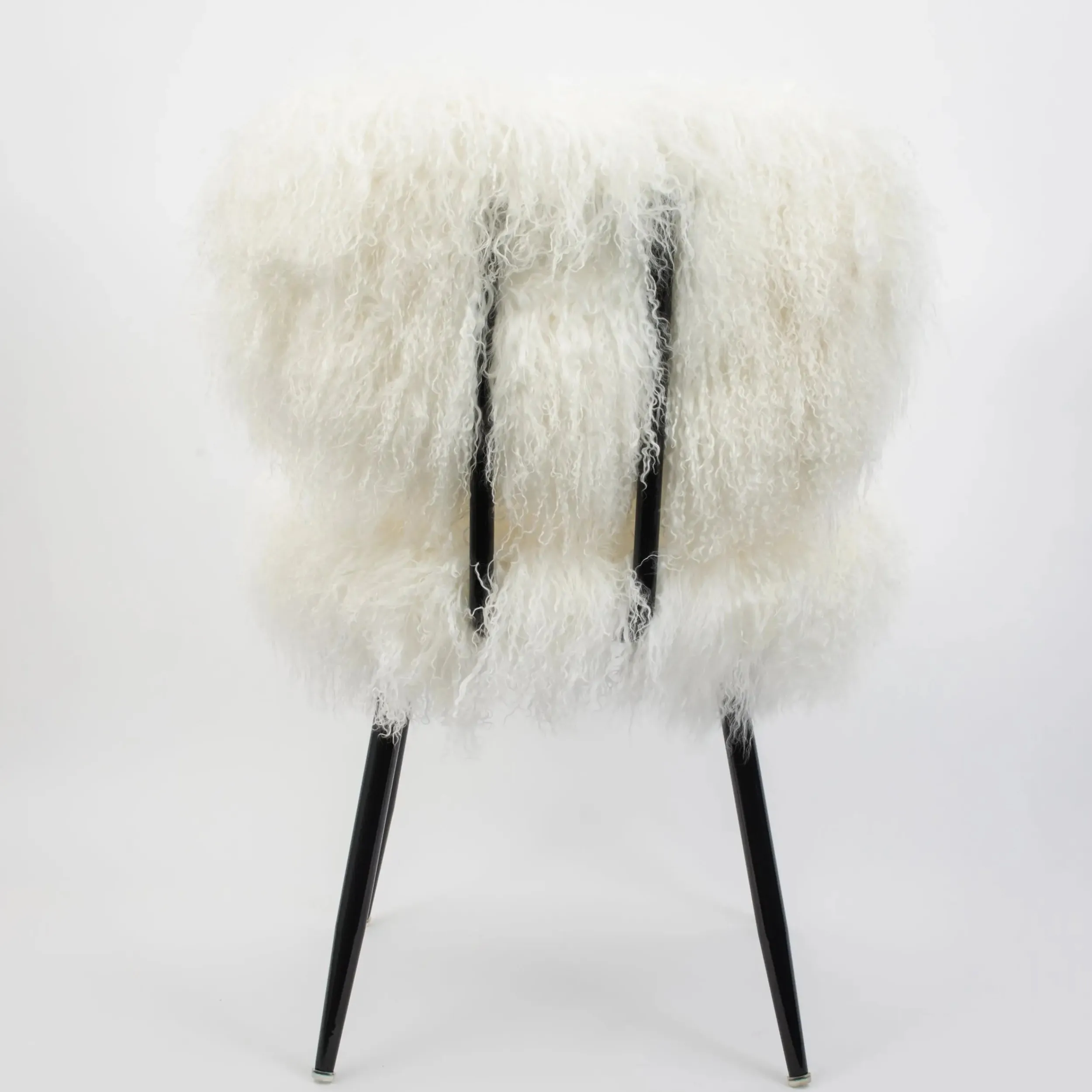Shag Mohair Accent Chair Off White | GigiandTom Clearance