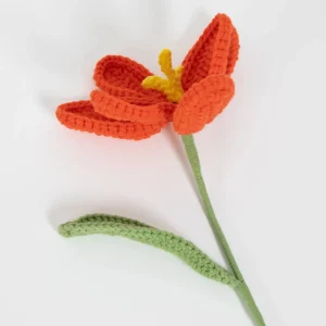 Springtime Hand Knitted Crochet Flower Red | GigiandTom Cheap