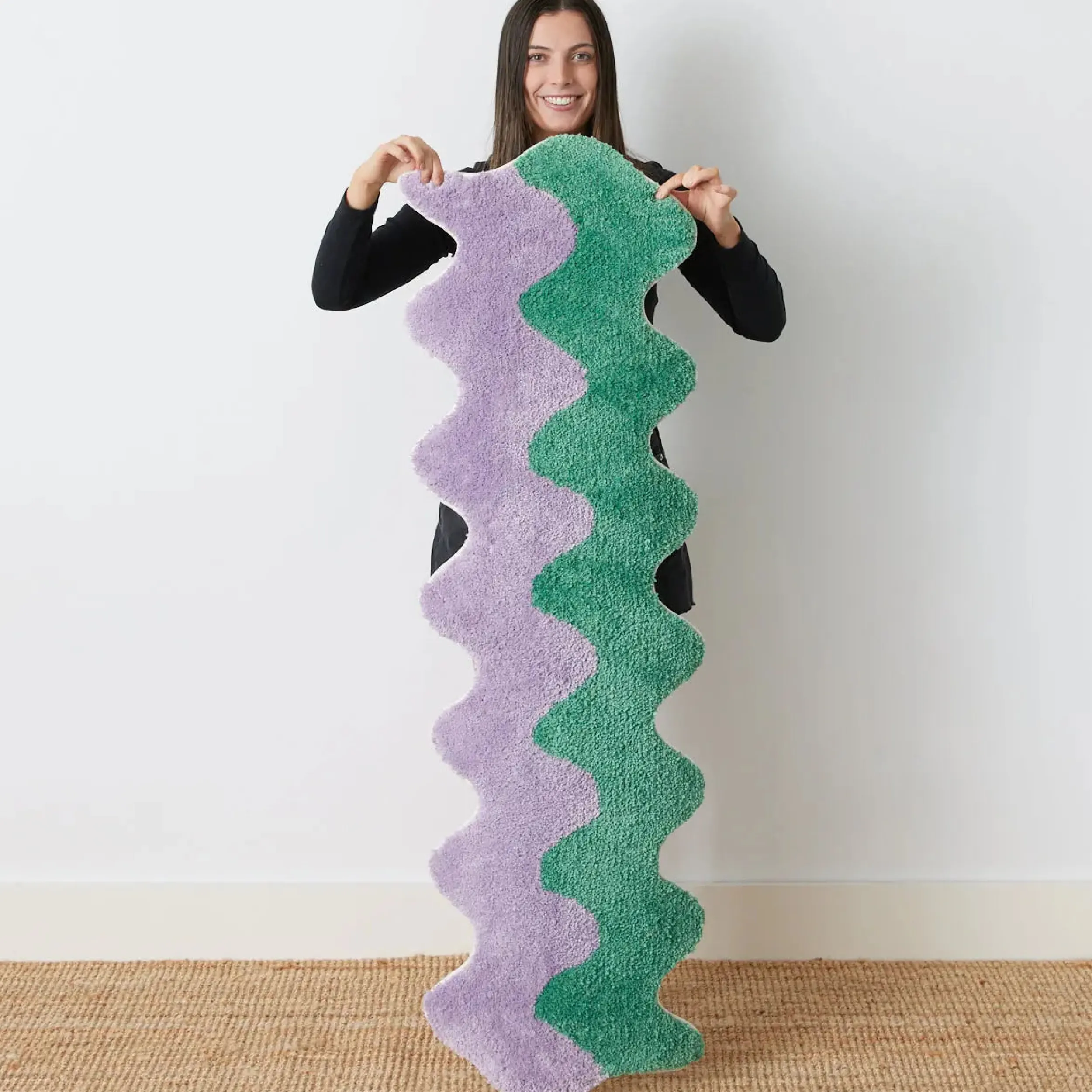 Squiggle Floor Runner Lavender/Green | GigiandTom Clearance