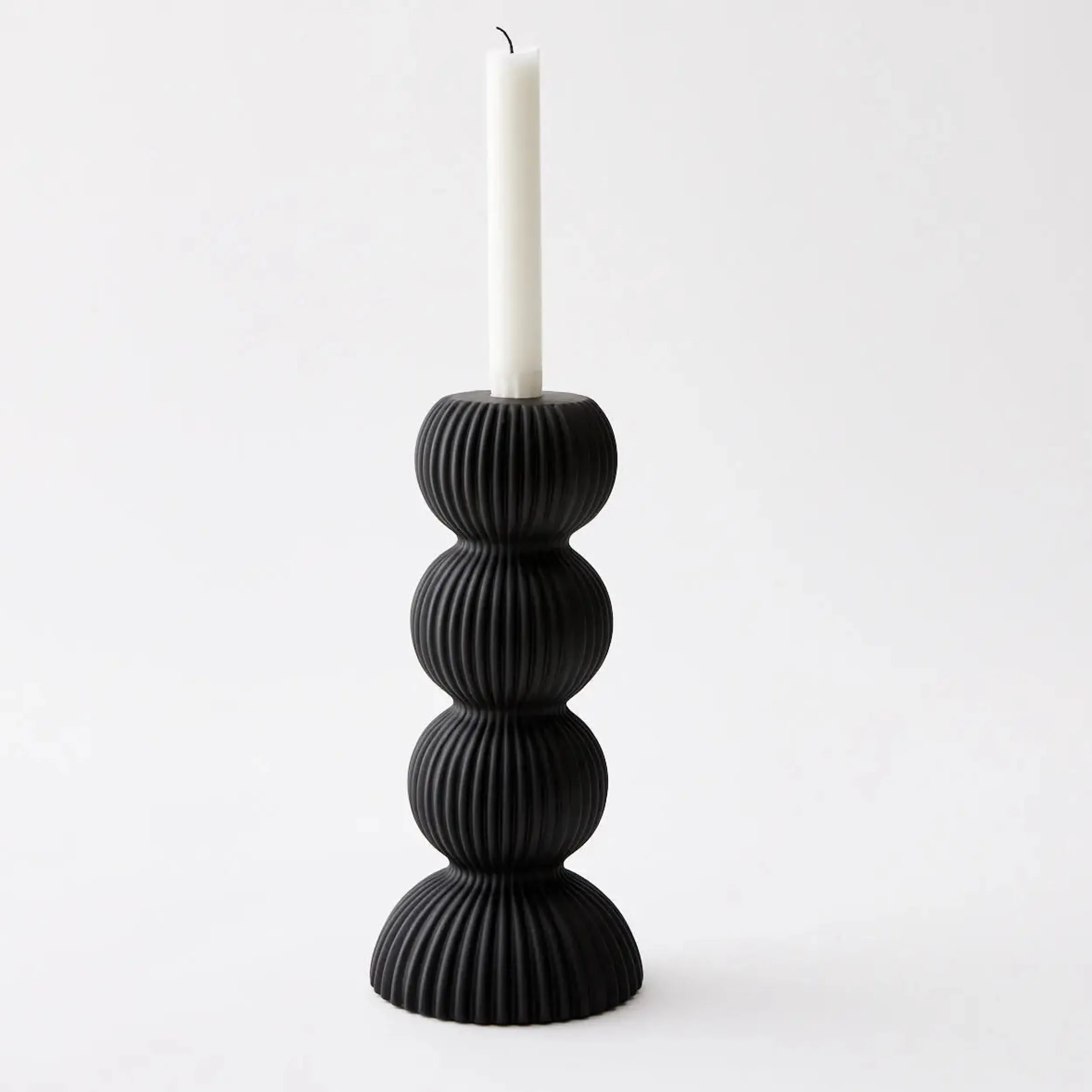 Tower Ceramic Taper Candle Holder Black | GigiandTom Cheap