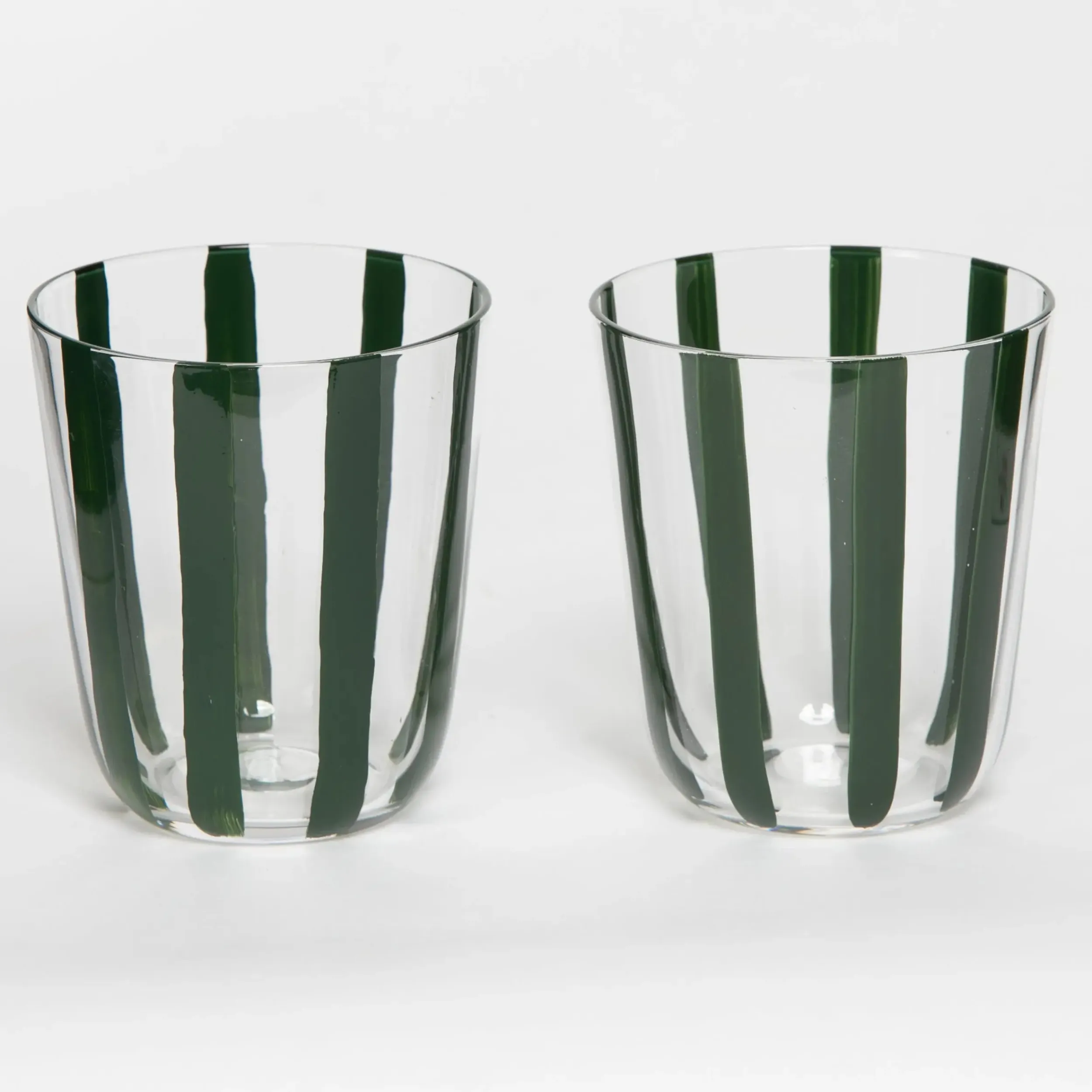 Vertigo Glass Tumbler Set of 2 Green | GigiandTom Clearance