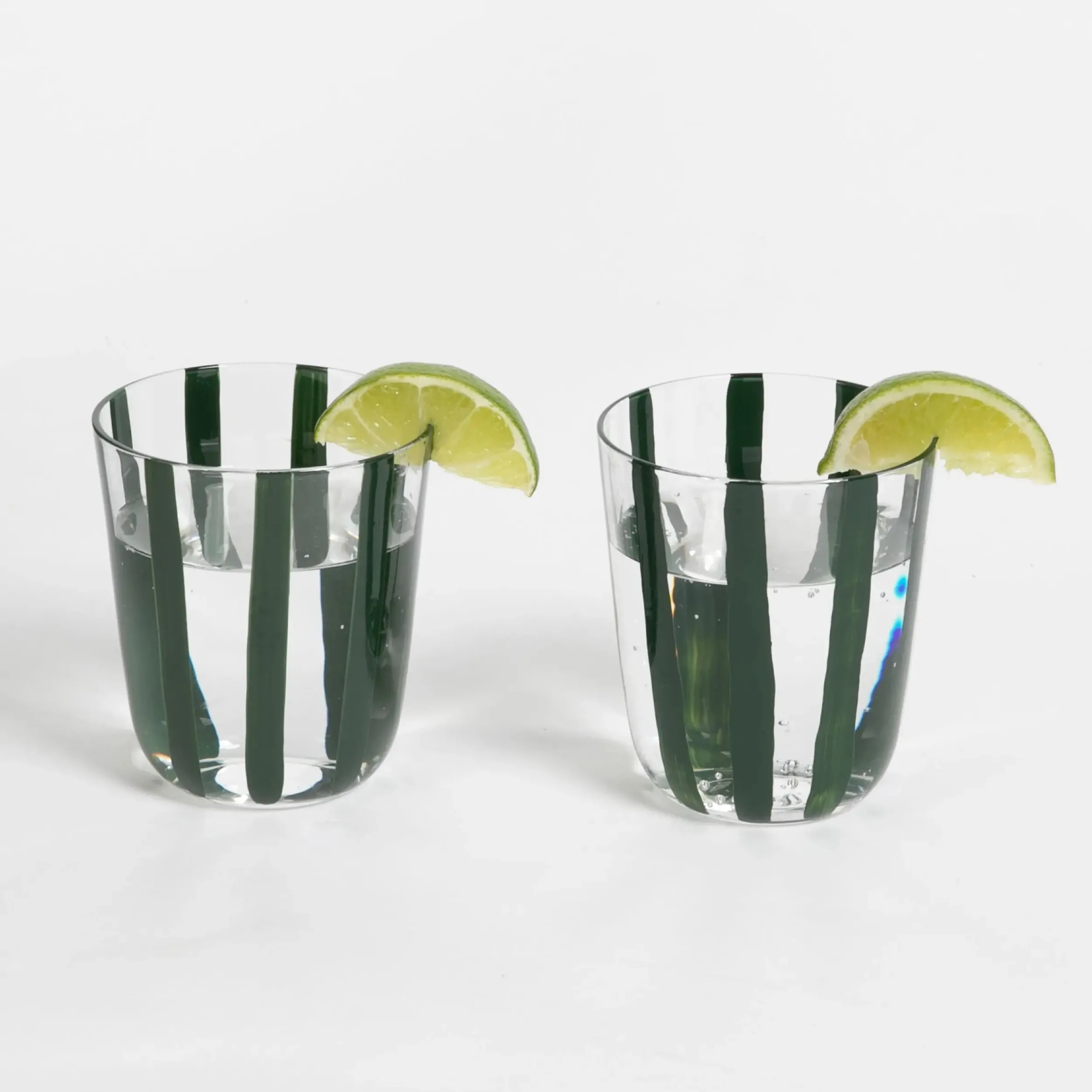 Vertigo Glass Tumbler Set of 2 Green | GigiandTom Clearance