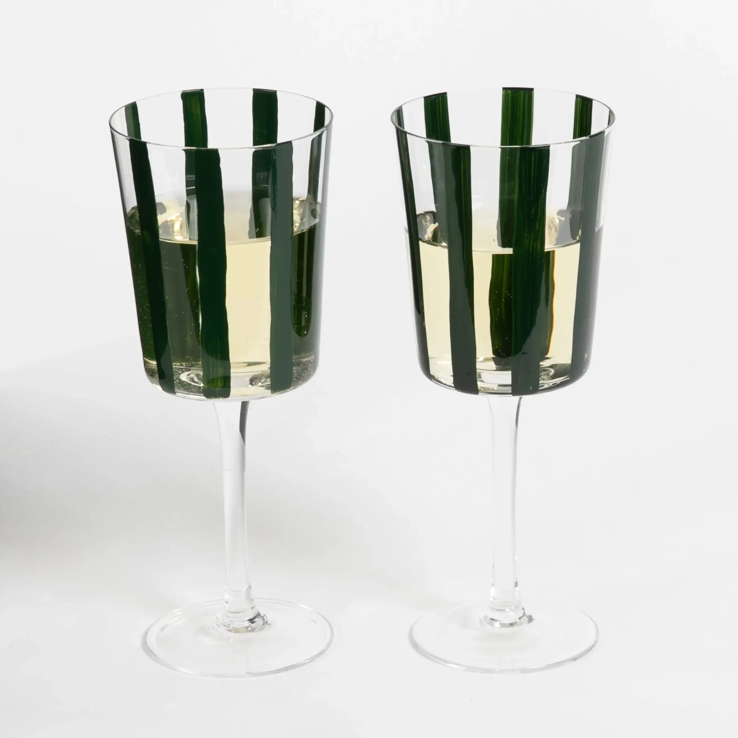 Vertigo Wine Glass Set of 2 Green | GigiandTom Best Sale