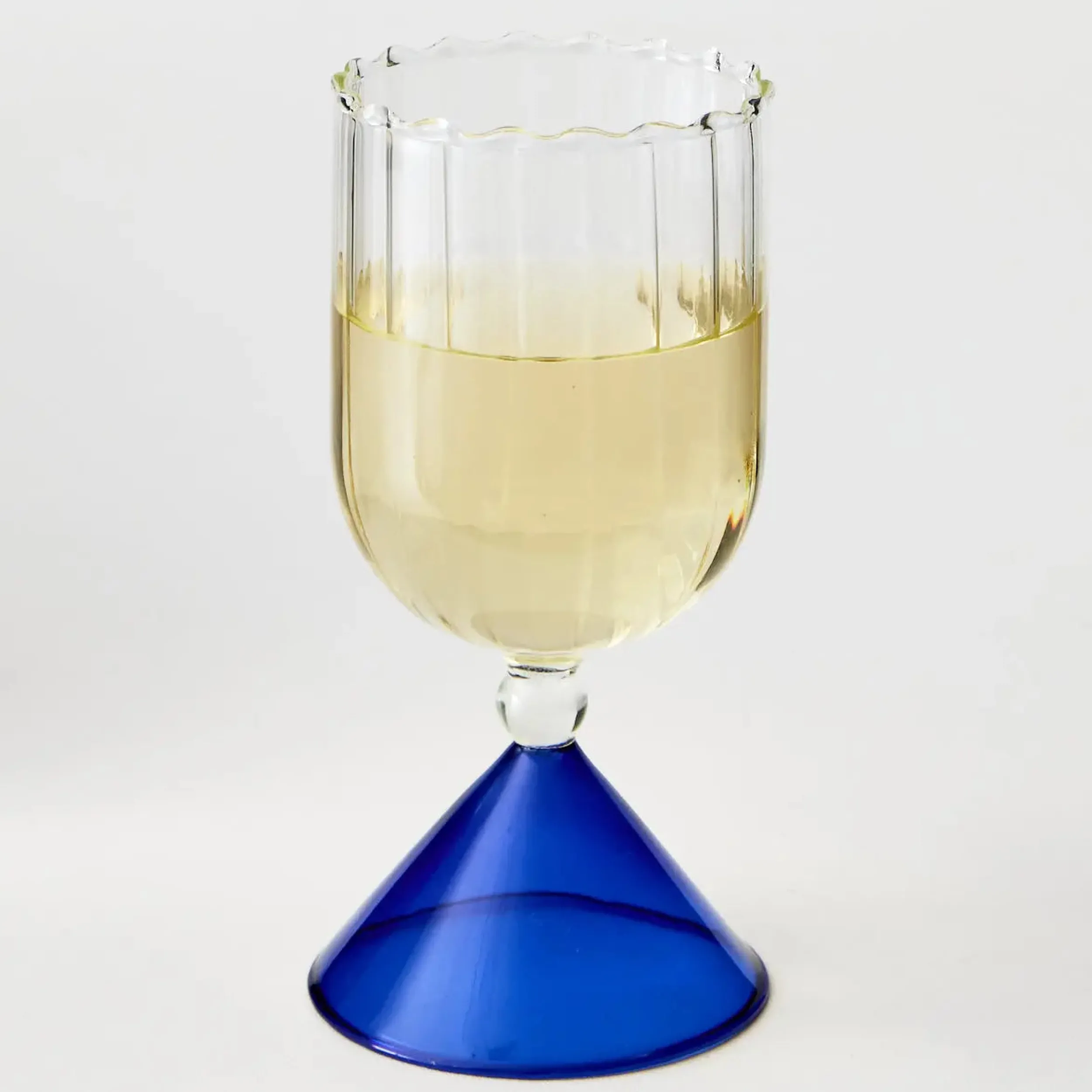 Wine Glass Clear/Blue | GigiandTom Hot